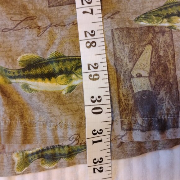 🐟Columbia River Lodge Fishing Shirt 🎣 XL Cotton Angler Print Short Sleeve🚣 - Picture 15 of 15